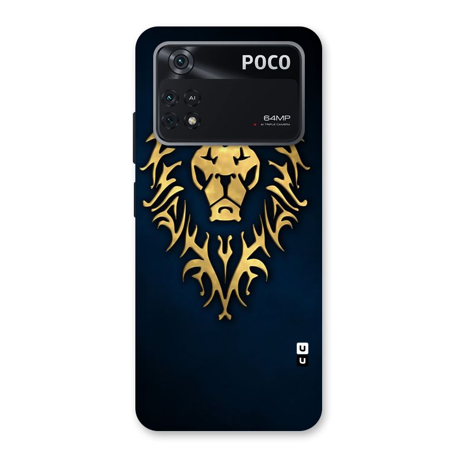 Beautiful Golden Lion Design Back Case for Poco M4 Pro 4G