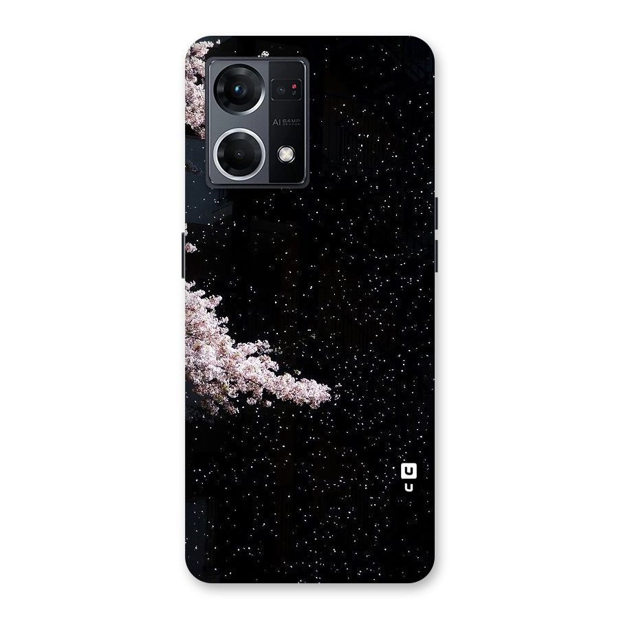 Beautiful Night Sky Flowers Glass Back Case for Oppo F21 Pro 5G