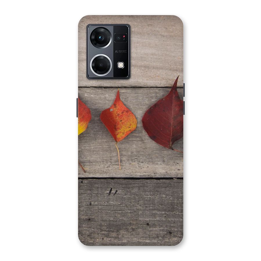 Beautiful Wood Leafs Glass Back Case for Oppo F21 Pro 5G