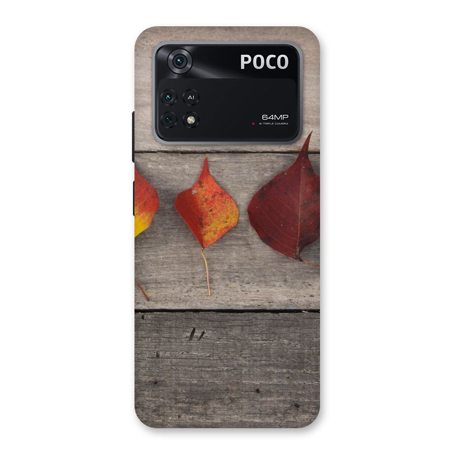 Beautiful Wood Leafs Back Case for Poco M4 Pro 4G