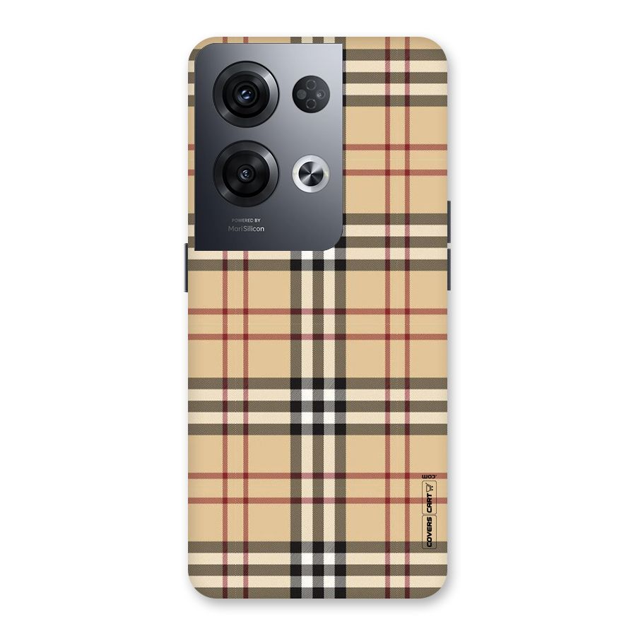Beige Check Back Case for Oppo Reno8 Pro 5G