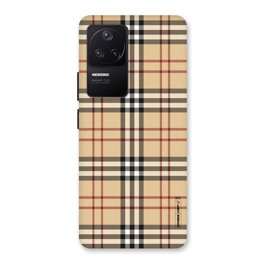 Beige Check Back Case for Poco F4 5G