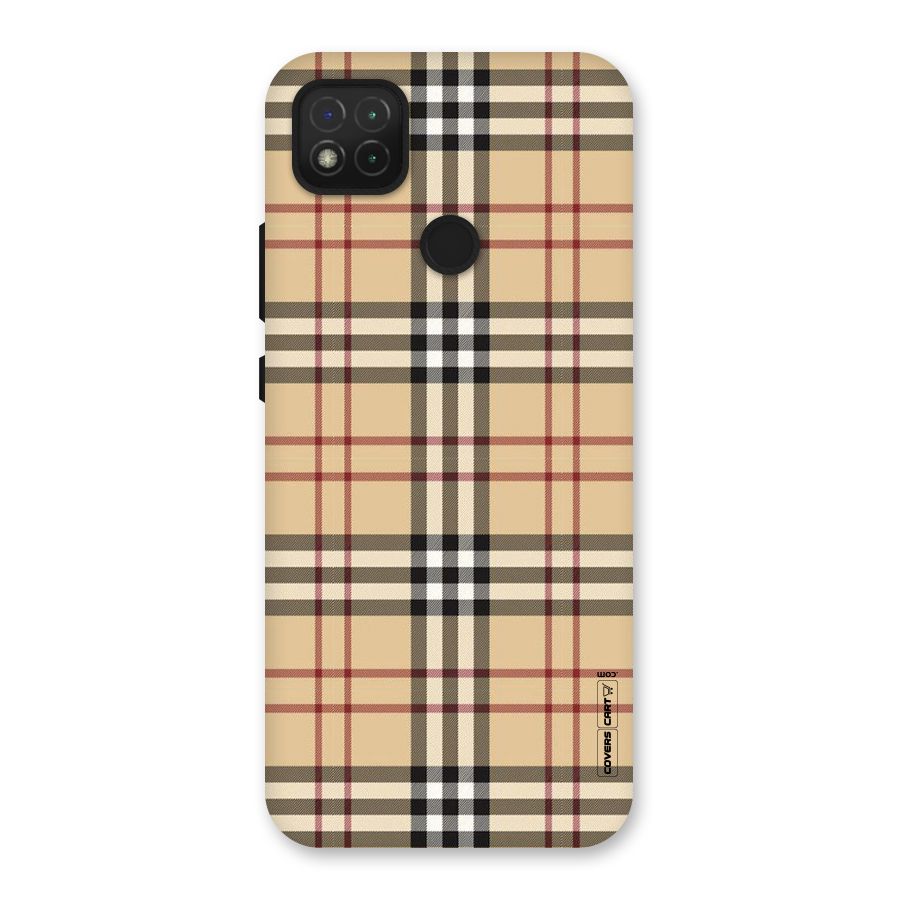 Beige Check Back Case for Redmi 9 Activ