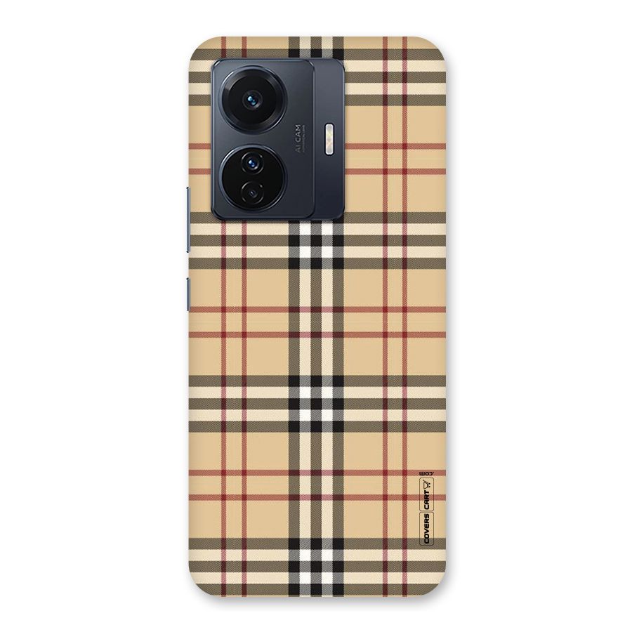 Beige Check Back Case for Vivo T1 Pro