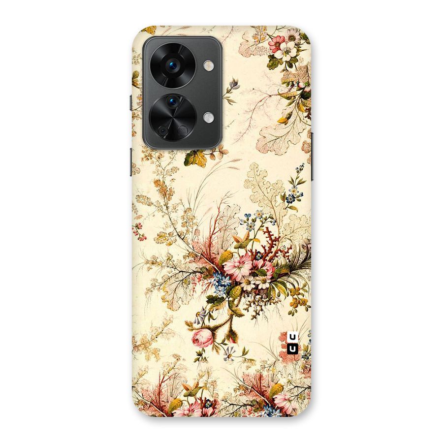 Beige Floral Back Case for OnePlus Nord 2T