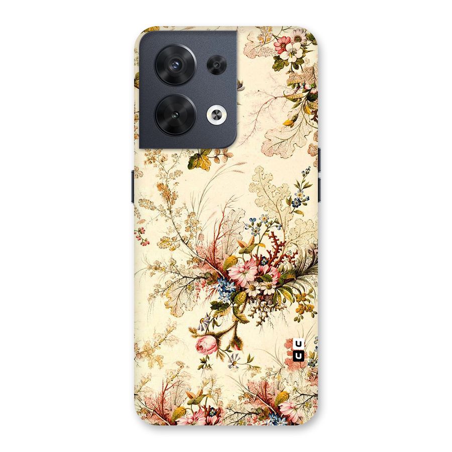 Beige Floral Back Case for Oppo Reno8 5G