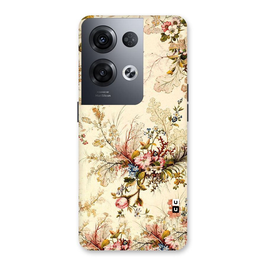 Beige Floral Back Case for Oppo Reno8 Pro 5G