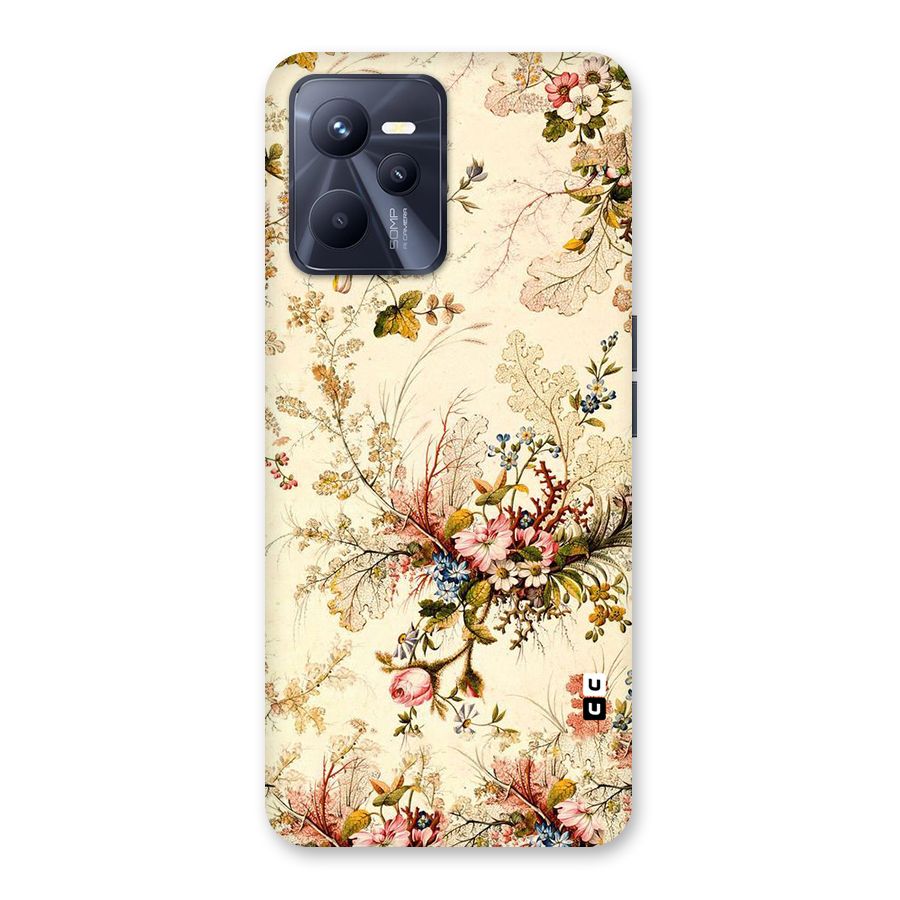 Beige Floral Back Case for Realme C35