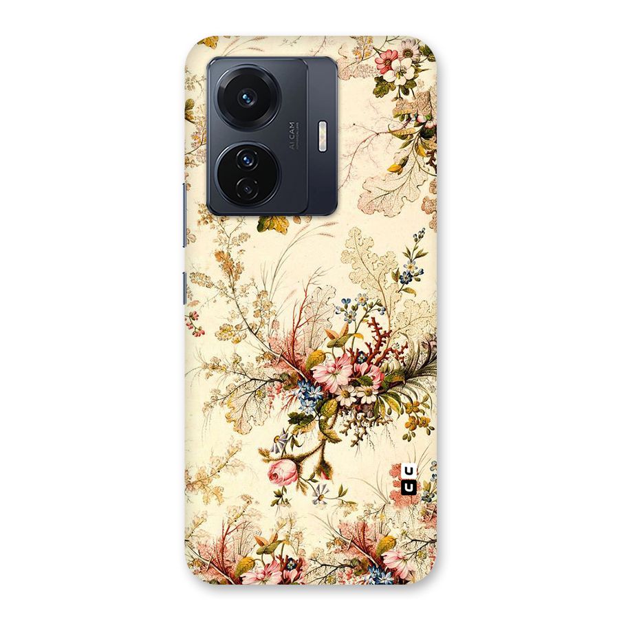 Beige Floral Back Case for Vivo T1 Pro