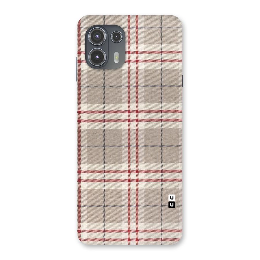 Beige Red Check Back Case for Motorola Edge 20 Fusion