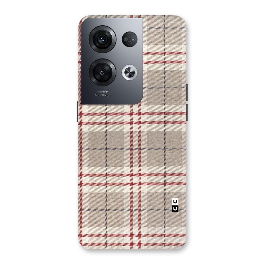 Beige Red Check Back Case for Oppo Reno8 Pro 5G