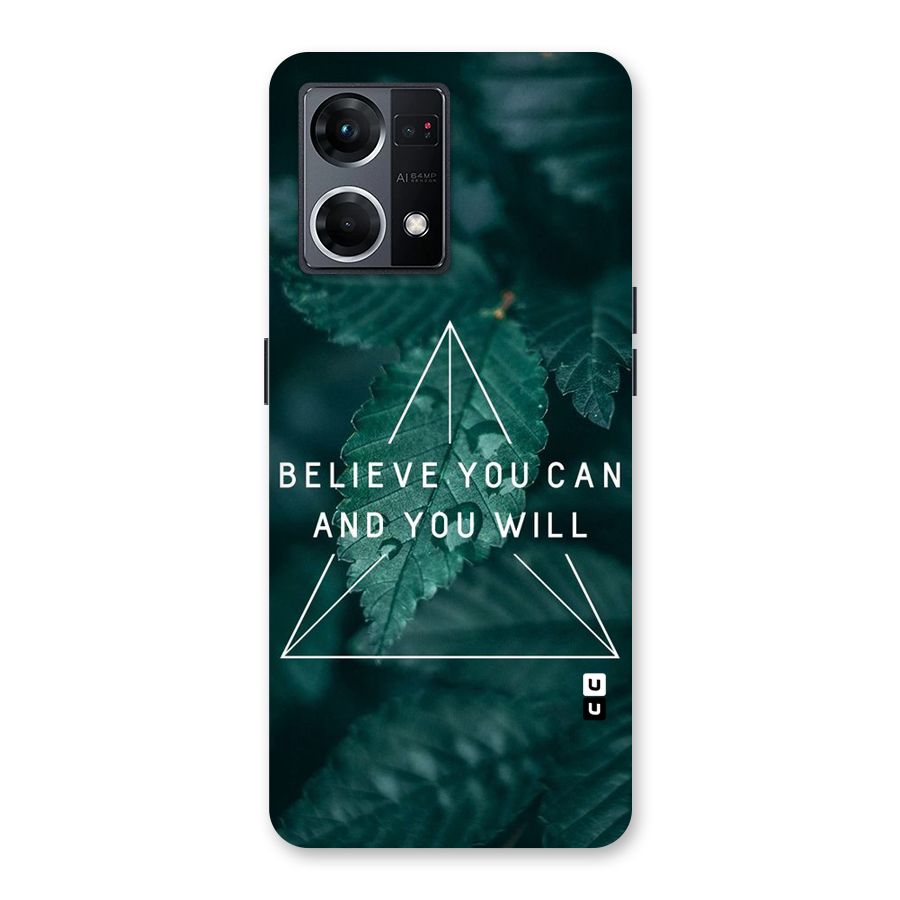 Believe You Can Motivation Glass Back Case for Oppo F21 Pro 5G