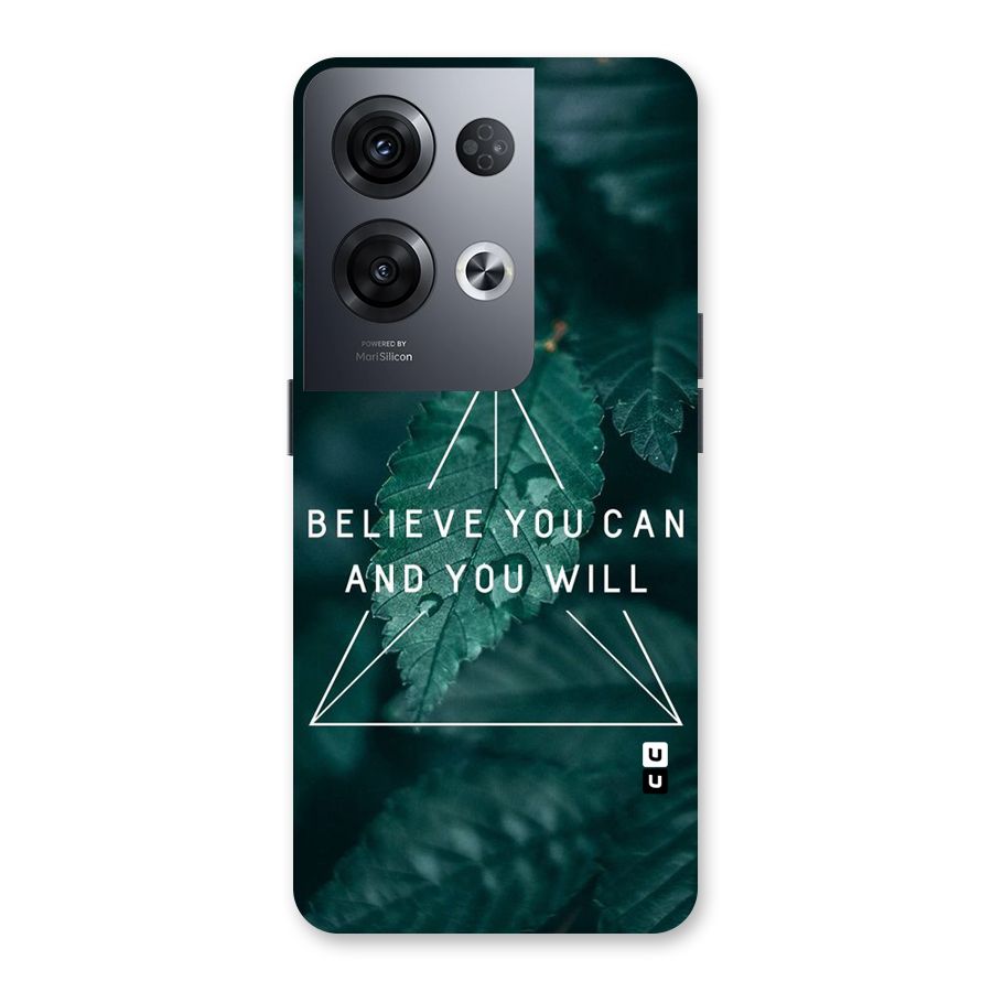 Believe You Can Motivation Back Case for Oppo Reno8 Pro 5G