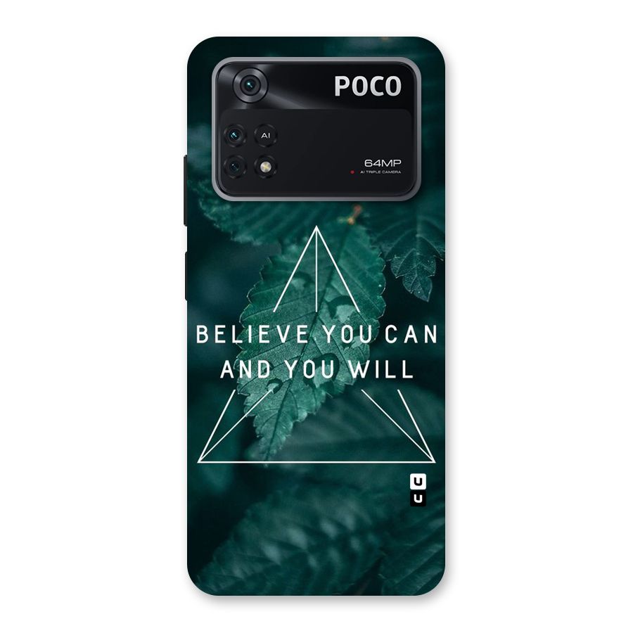 Believe You Can Motivation Back Case for Poco M4 Pro 4G