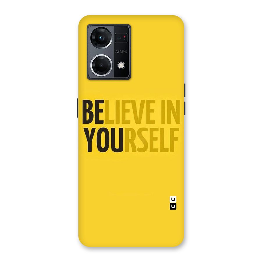 Believe Yourself Yellow Glass Back Case for Oppo F21 Pro 5G