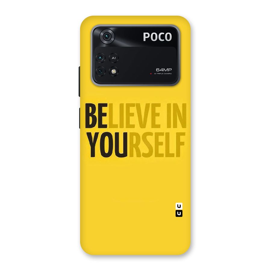 Believe Yourself Yellow Back Case for Poco M4 Pro 4G