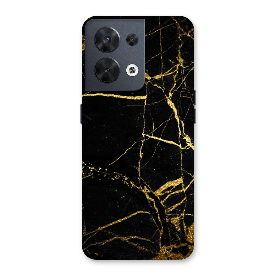Black And Gold Design Back Case for Oppo Reno8 5G