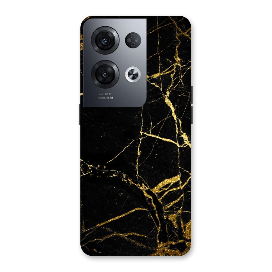 Black And Gold Design Back Case for Oppo Reno8 Pro 5G