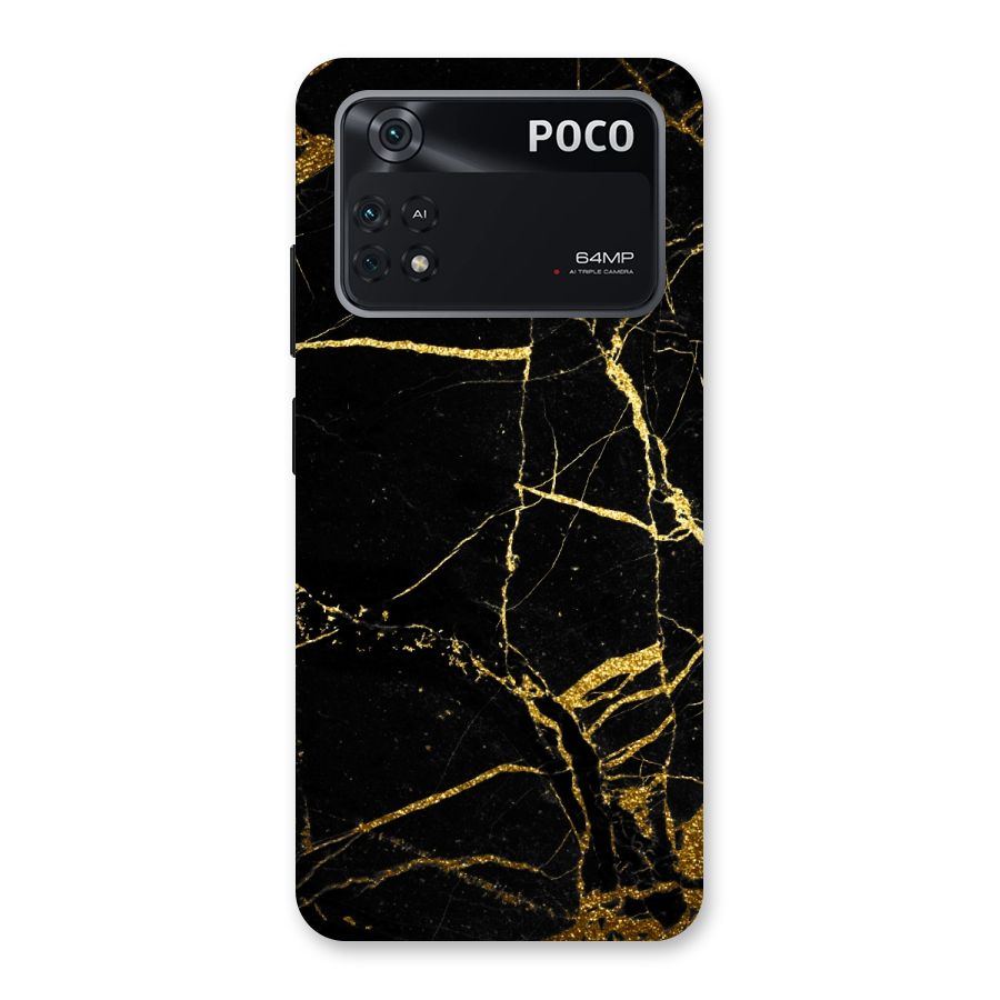 Black And Gold Design Back Case for Poco M4 Pro 4G