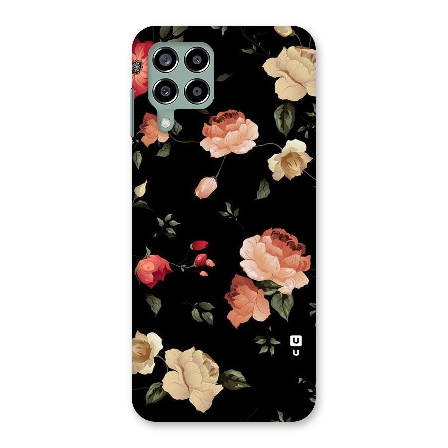 Black Artistic Floral Back Case for Galaxy M33