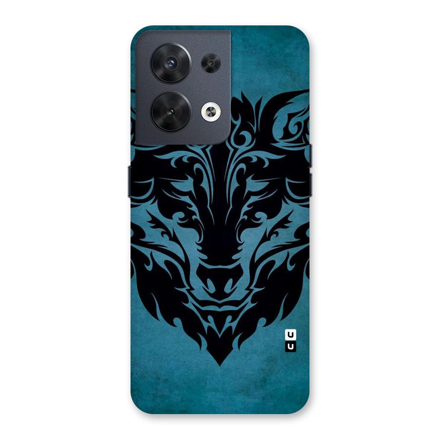 Black Artistic Wolf Back Case for Oppo Reno8 5G