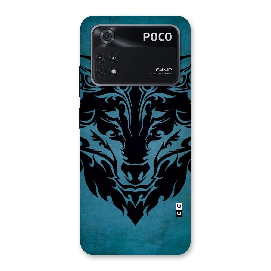 Black Artistic Wolf Back Case for Poco M4 Pro 4G