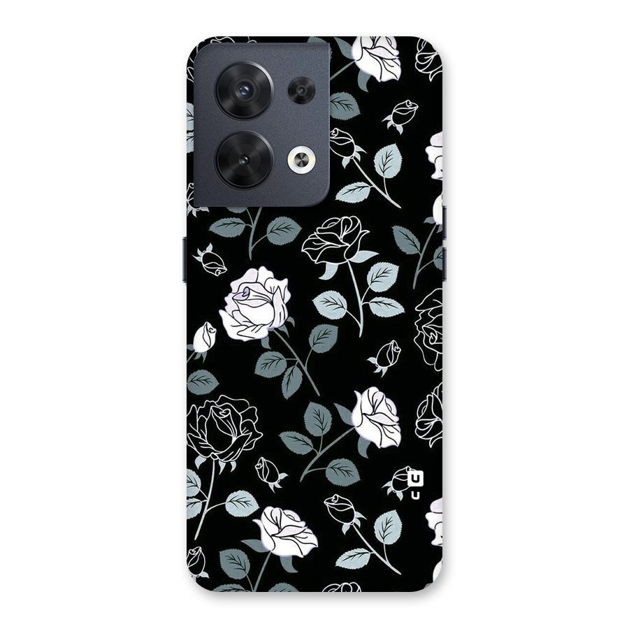 Black Artsy Bloom Back Case for Oppo Reno8 5G