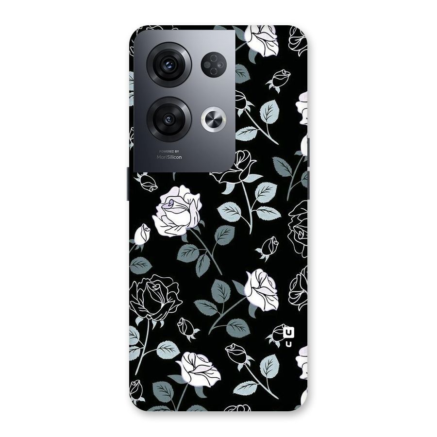 Black Artsy Bloom Back Case for Oppo Reno8 Pro 5G
