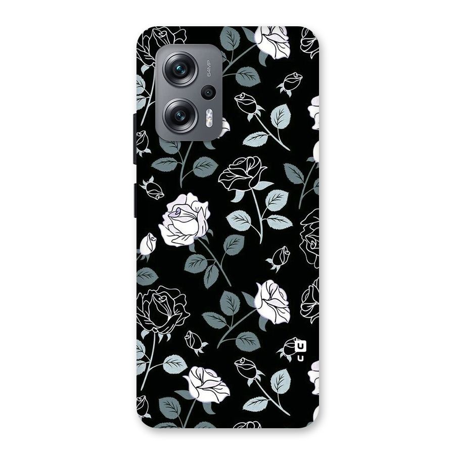 Black Artsy Bloom Back Case for Redmi K50i