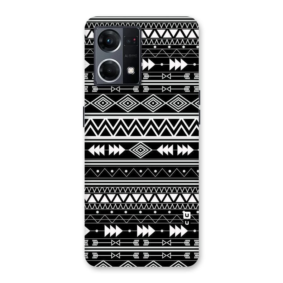 Black Aztec Creativity Glass Back Case for Oppo F21 Pro 5G