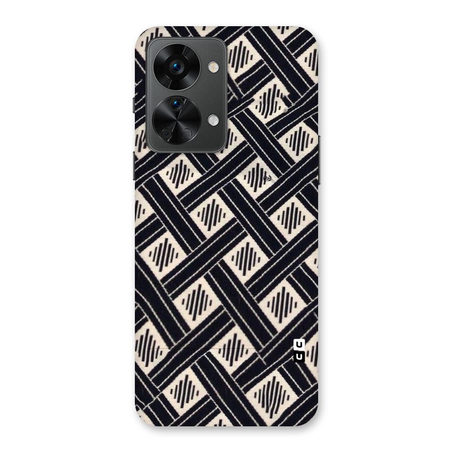 Black Beige Criscros Back Case for OnePlus Nord 2T
