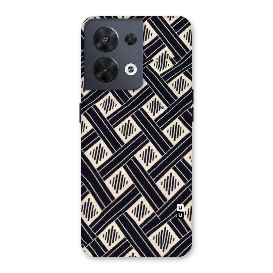 Black Beige Criscros Back Case for Oppo Reno8 5G