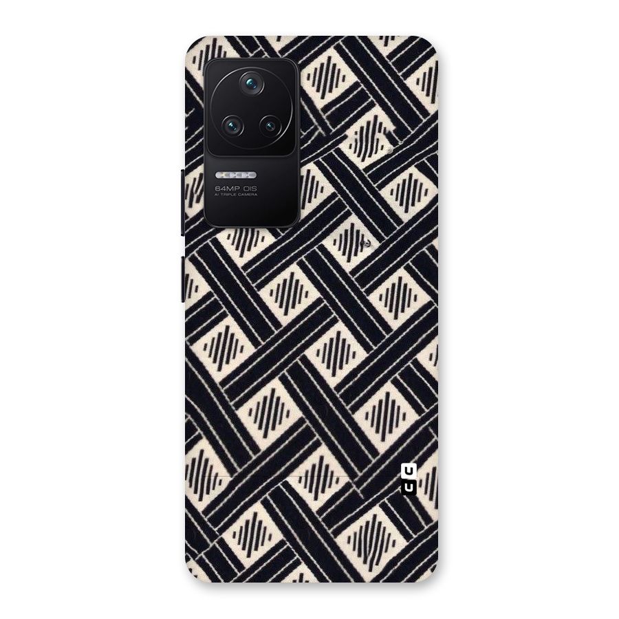 Black Beige Criscros Back Case for Poco F4 5G