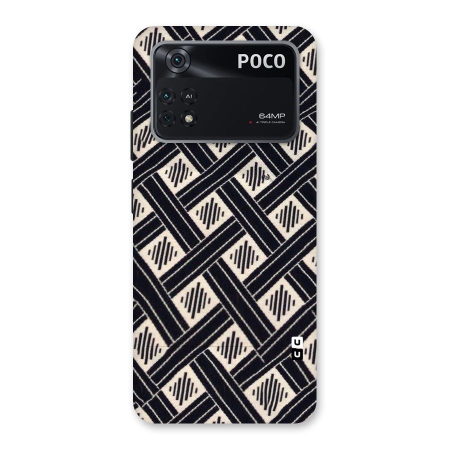 Black Beige Criscros Back Case for Poco M4 Pro 4G