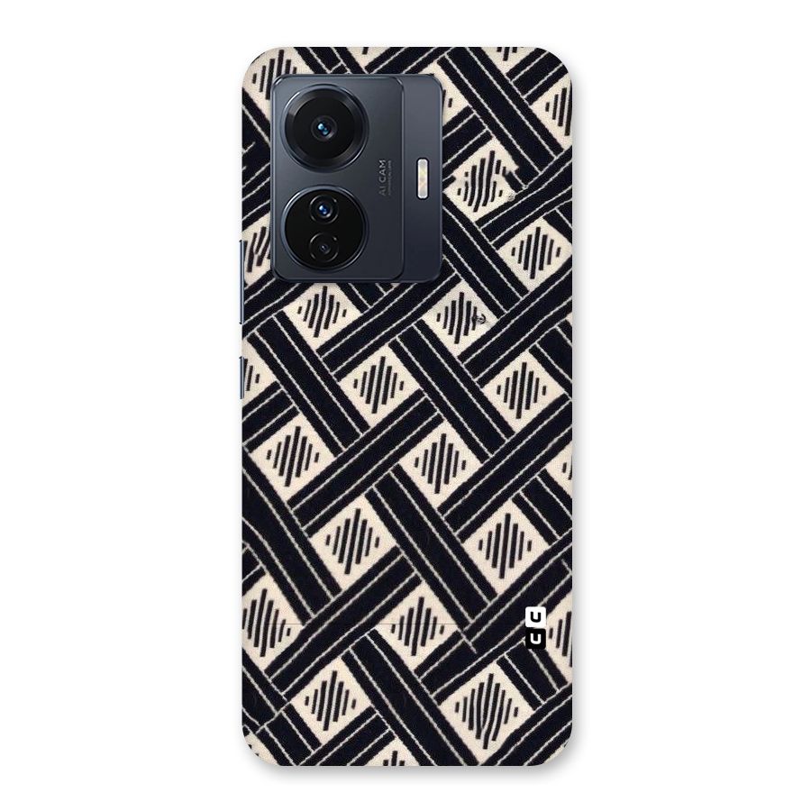 Black Beige Criscros Back Case for Vivo T1 Pro