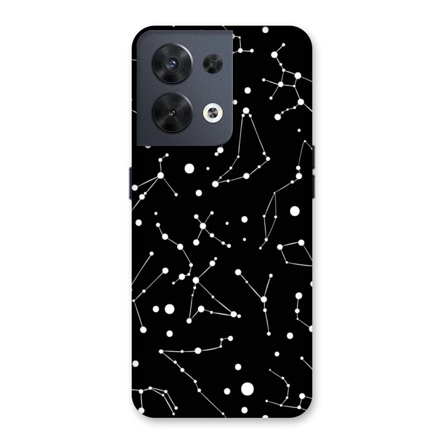 Black Constellation Pattern Back Case for Oppo Reno8 5G
