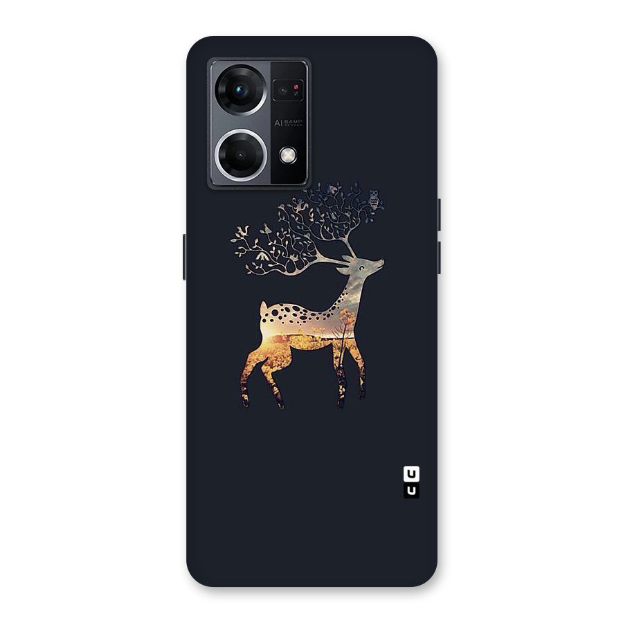 Black Deer Glass Back Case for Oppo F21 Pro 5G