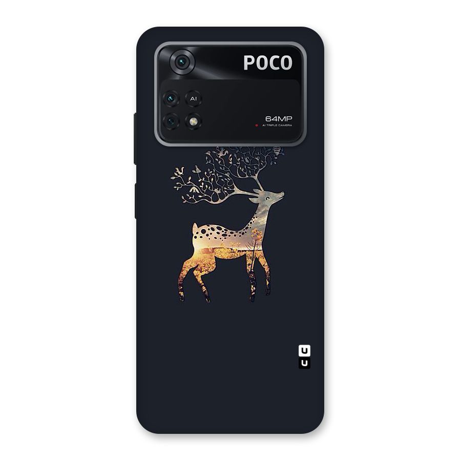 Black Deer Back Case for Poco M4 Pro 4G