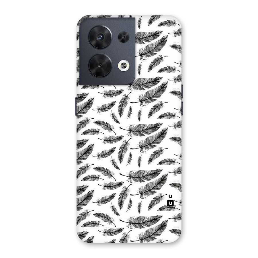 Black Feather Back Case for Oppo Reno8 5G