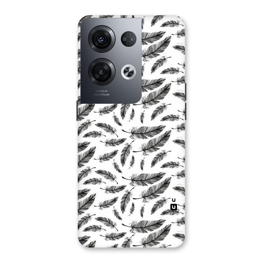 Black Feather Back Case for Oppo Reno8 Pro 5G