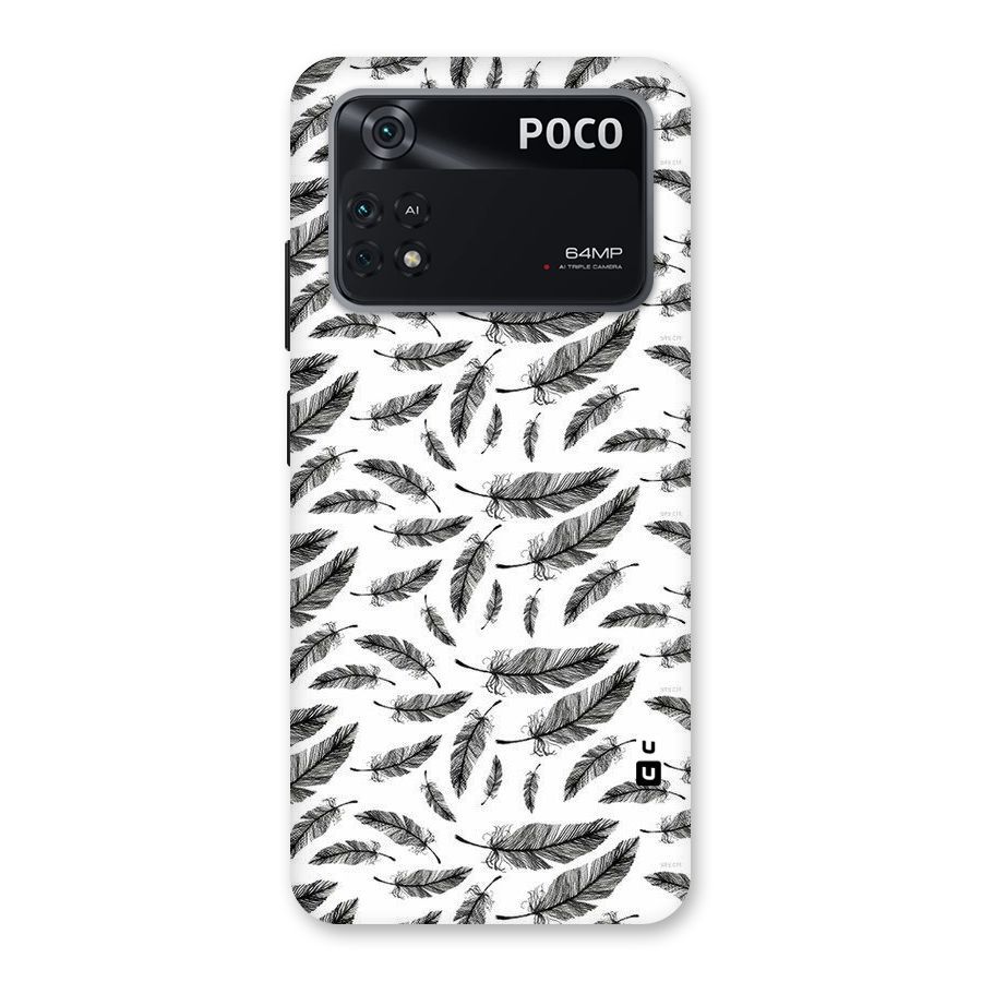 Black Feather Back Case for Poco M4 Pro 4G