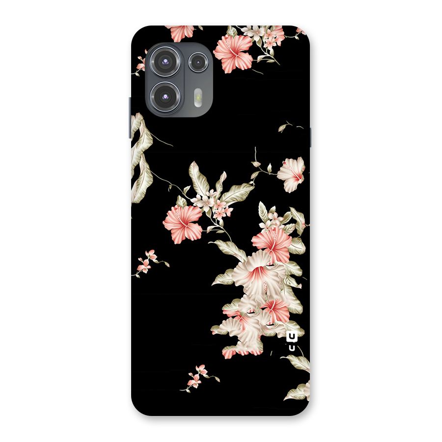 Black Floral Back Case for Motorola Edge 20 Fusion
