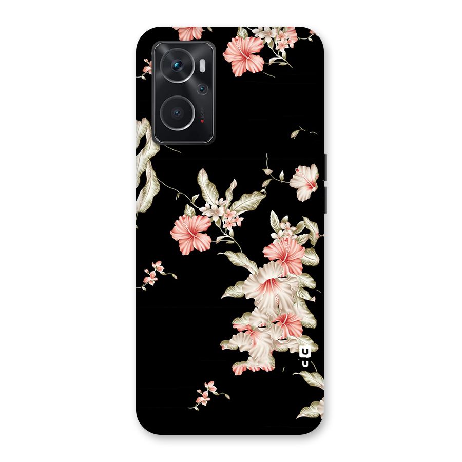 Black Floral Back Case for Oppo K10 4G