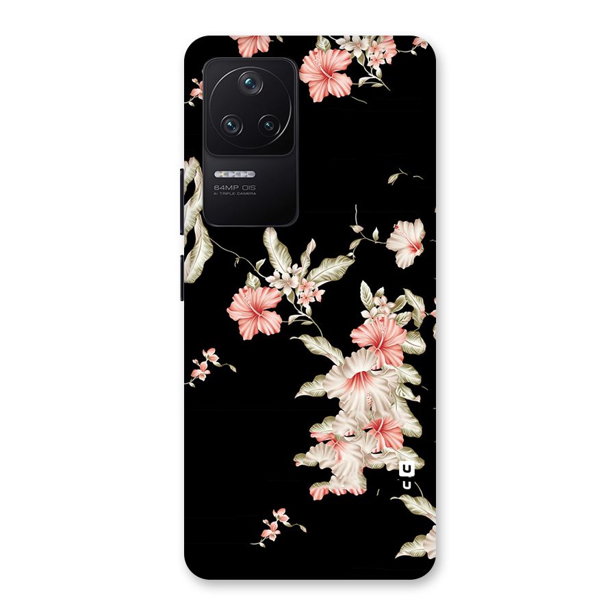 Black Floral Back Case for Poco F4 5G