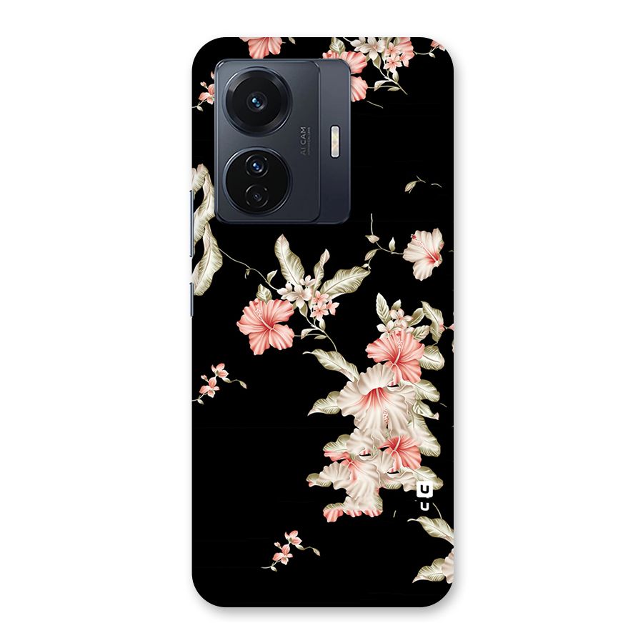 Black Floral Back Case for Vivo T1 Pro