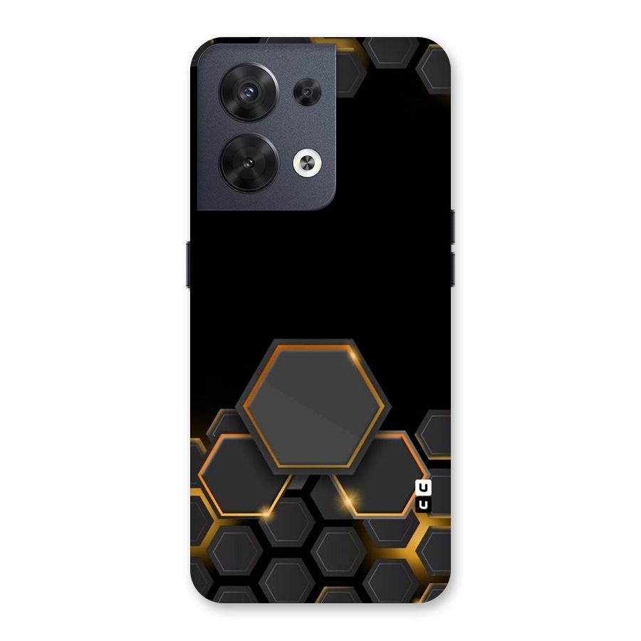 Black Gold Hexa Back Case for Oppo Reno8 5G
