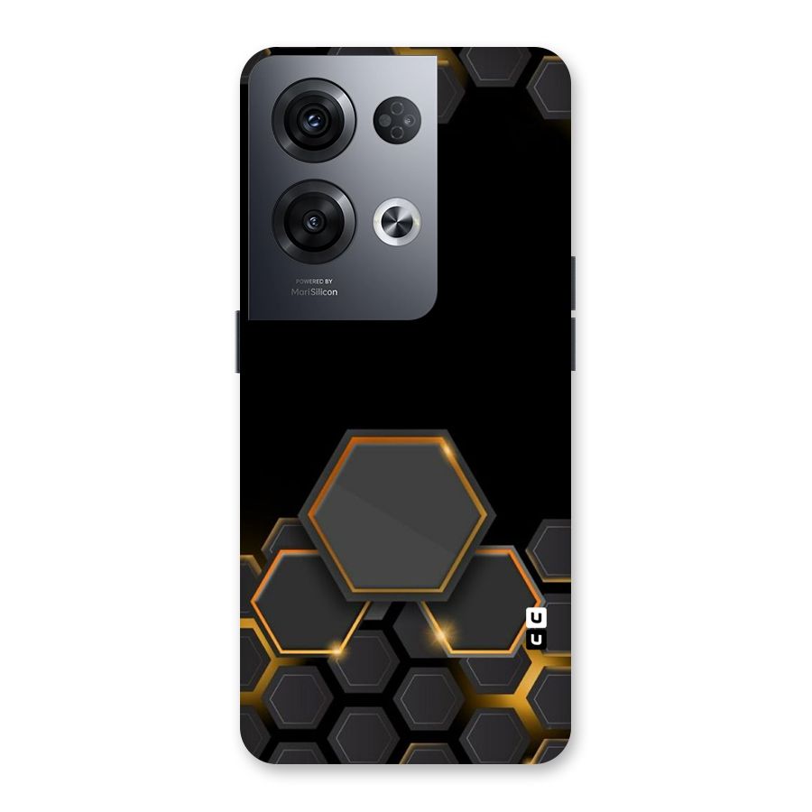 Black Gold Hexa Back Case for Oppo Reno8 Pro 5G