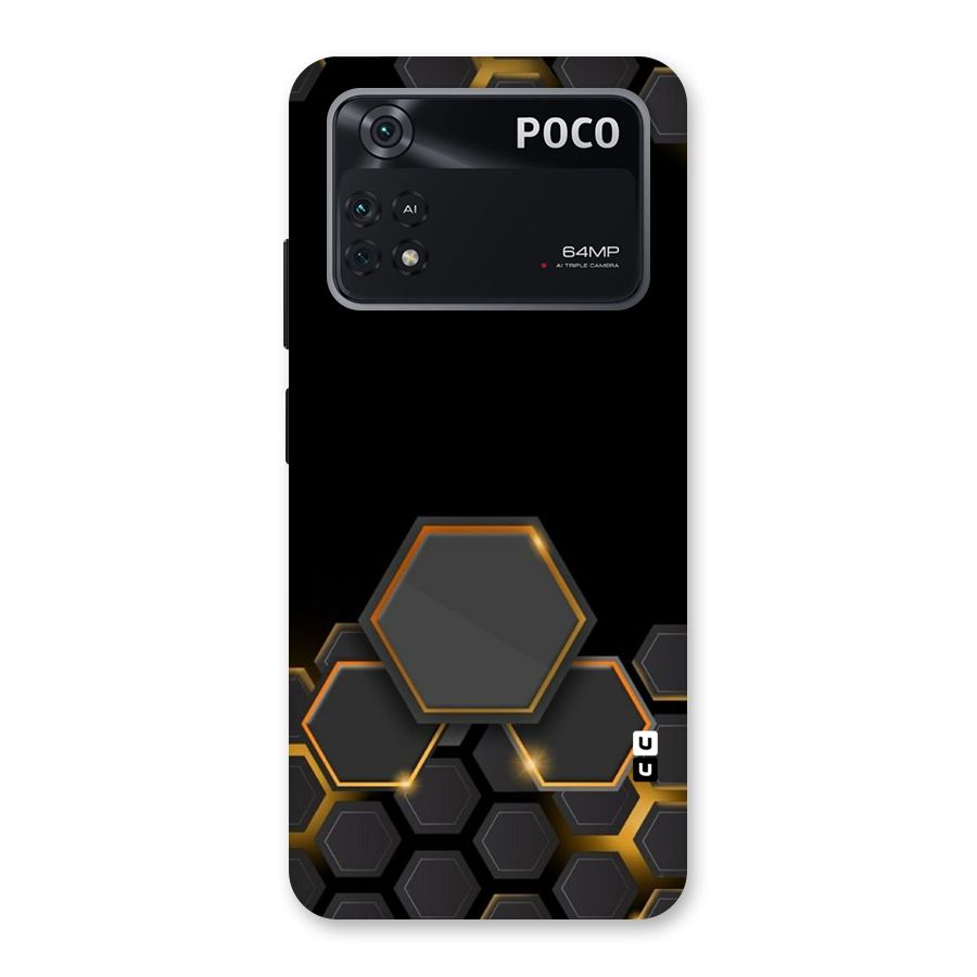 Black Gold Hexa Back Case for Poco M4 Pro 4G