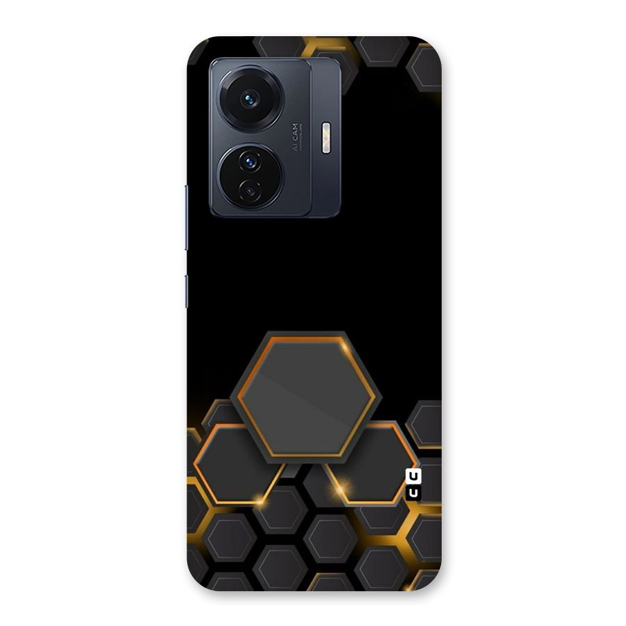 Black Gold Hexa Back Case for Vivo T1 Pro
