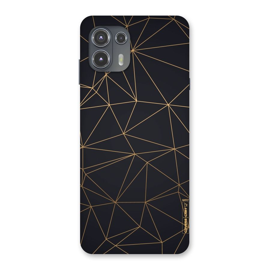 Black Golden Lines Back Case for Motorola Edge 20 Fusion